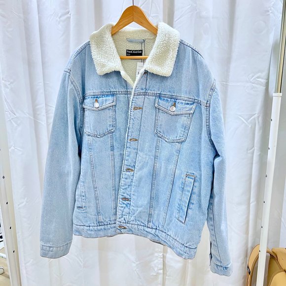 Frank & Oak Fleece Sherpa Lined Denim Jacket - Picture 5 of 9